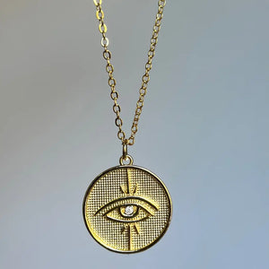Heather Kahn Evil Eye Coin Necklace