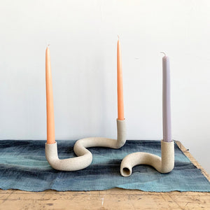 Janelle Gramling Noodle Ceramic Candle Holder - Double